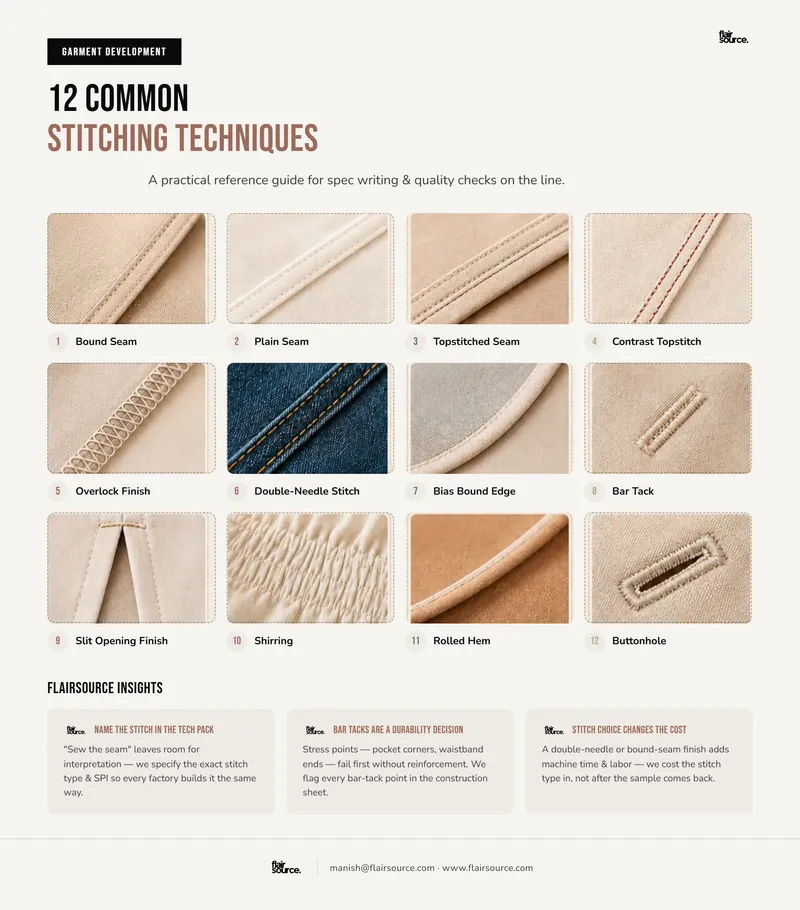 12 Common Stitching Techniques