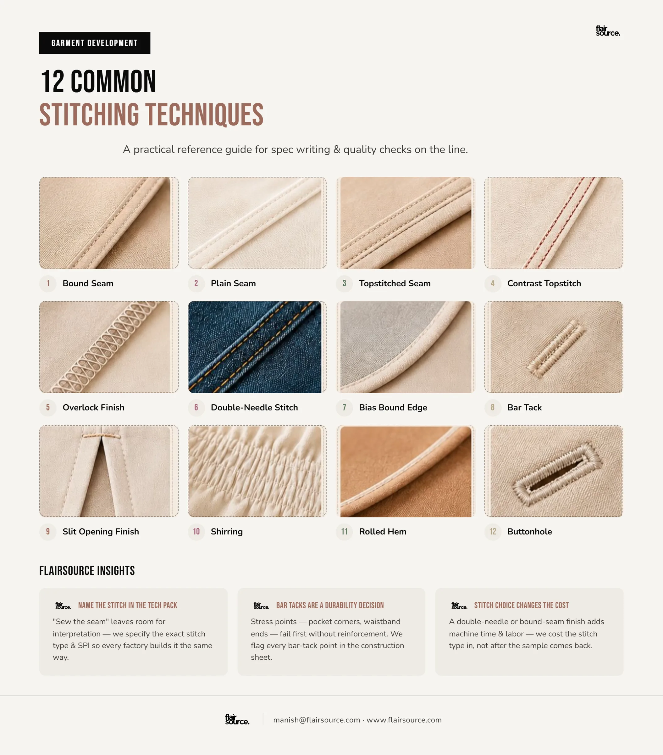12 Common Stitching Techniques
