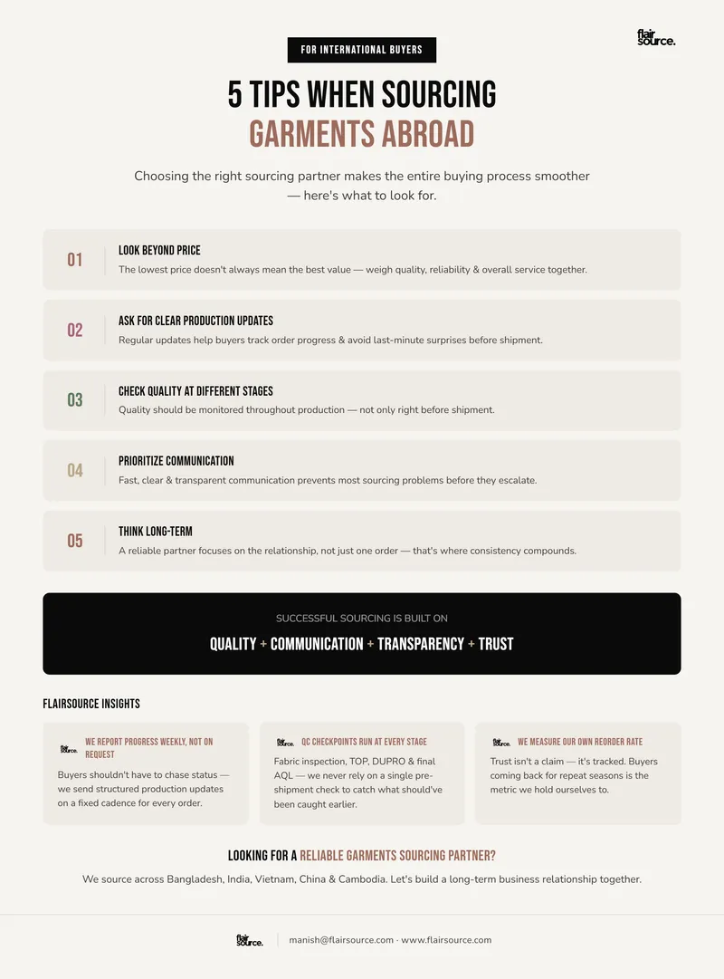 5 Tips When Sourcing Garments Abroad