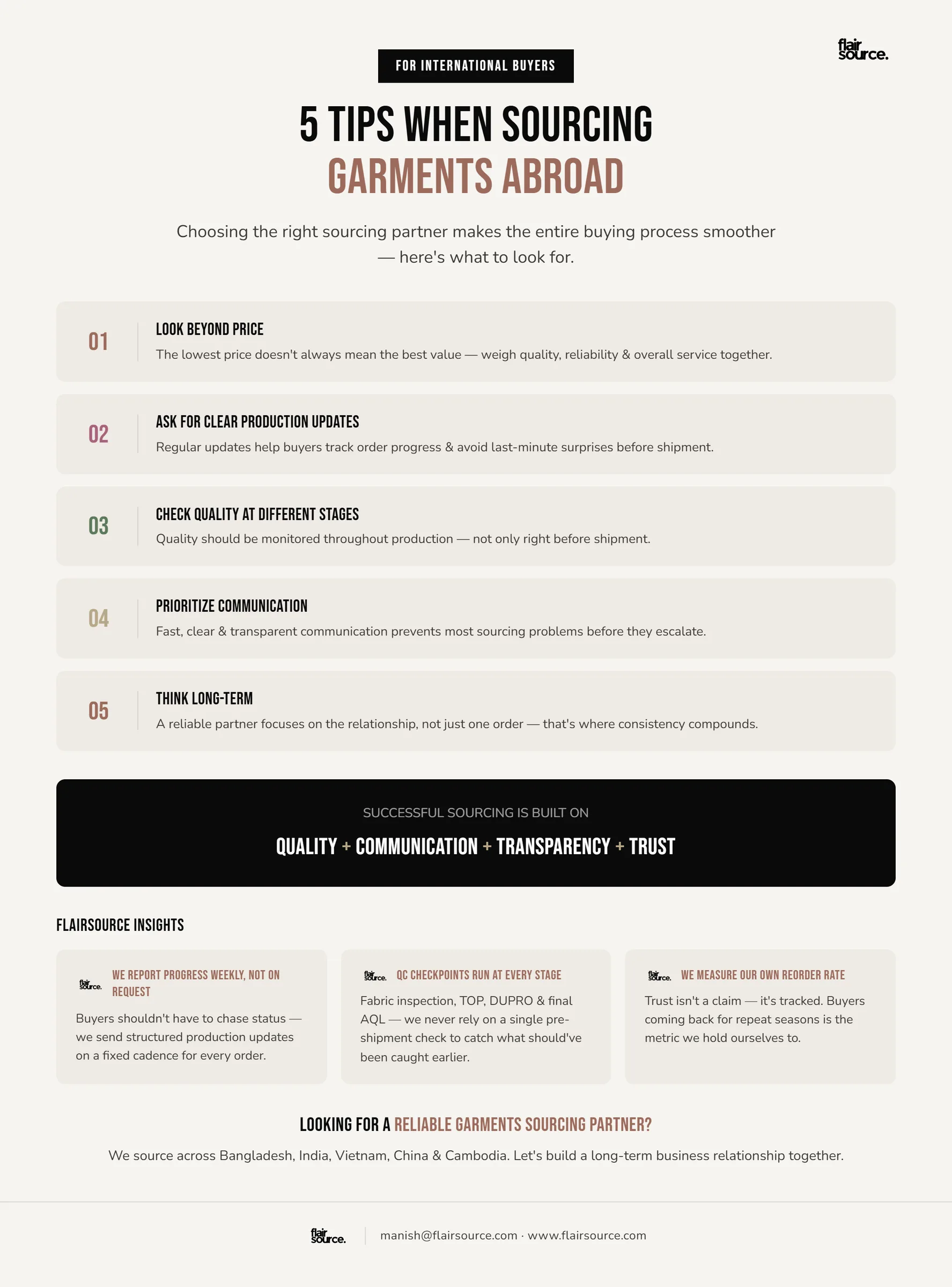 5 Tips When Sourcing Garments Abroad